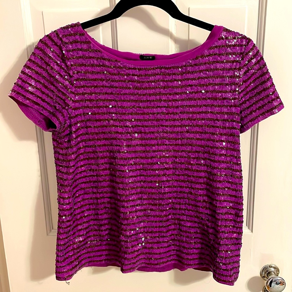 Purple Sparkle J Crew Top